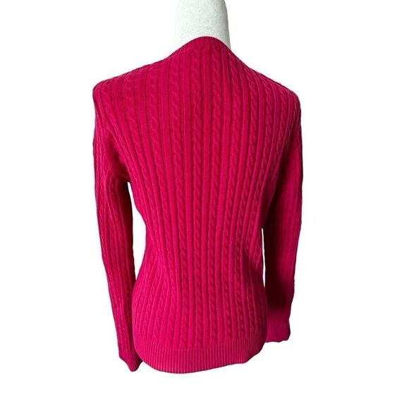 C Wonder Pink Pullover Sweater Cable Knit Long Sleeve SZ L - Picture 2 of 12